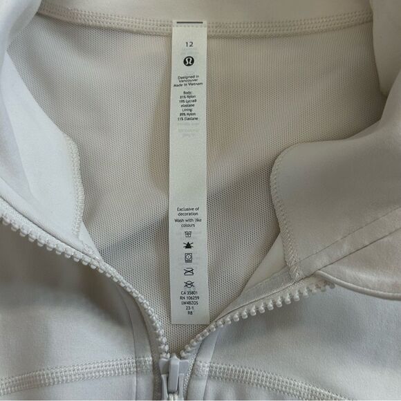 LULULEMON Off White Bone Define Zip Front Jacket Nulu Size 12 NWT - Picture 4 of 17